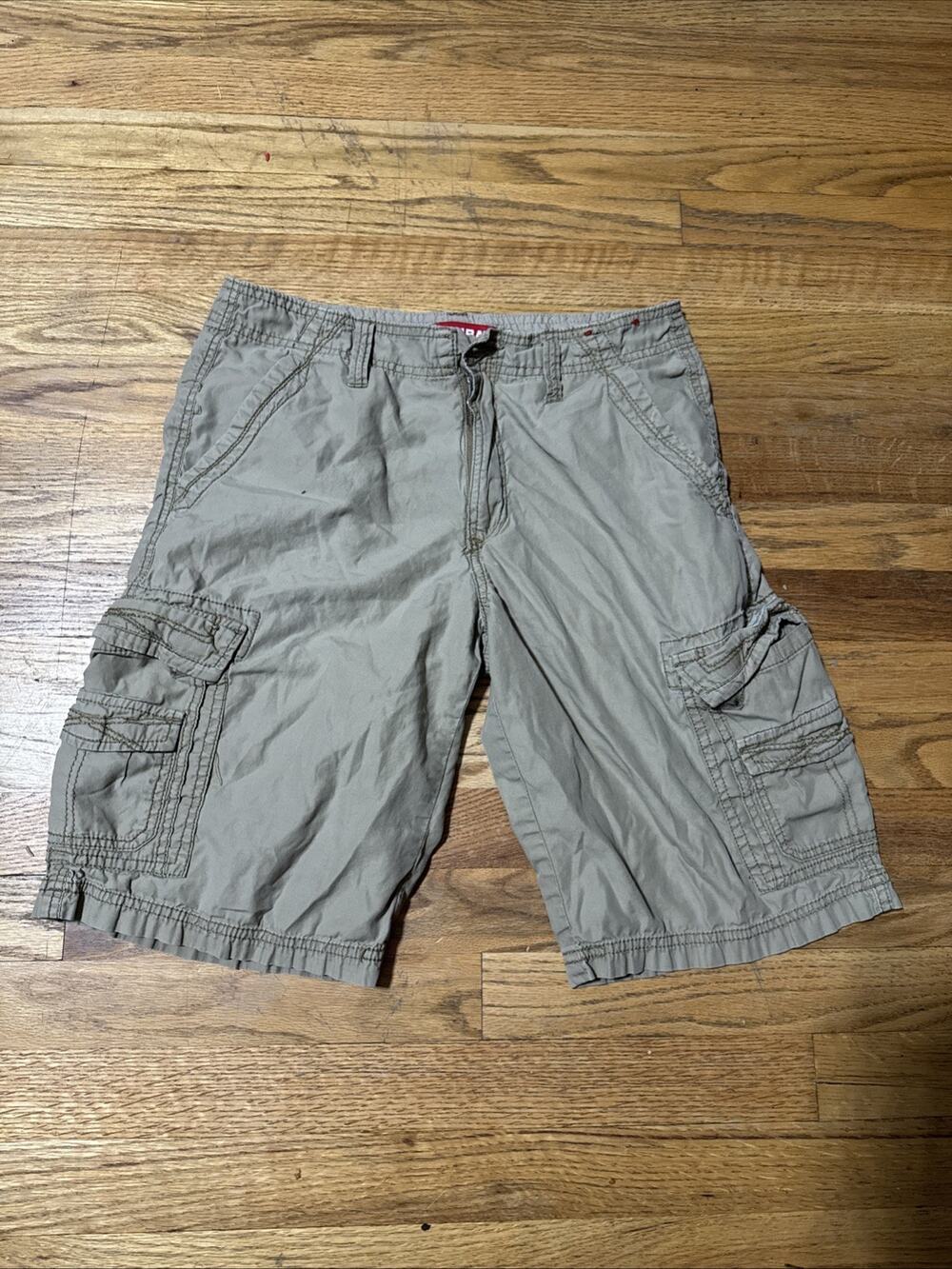 Unionbay Womens Gray Cargo Capri Shorts Size 16 Junior Y2K Cotton Utility